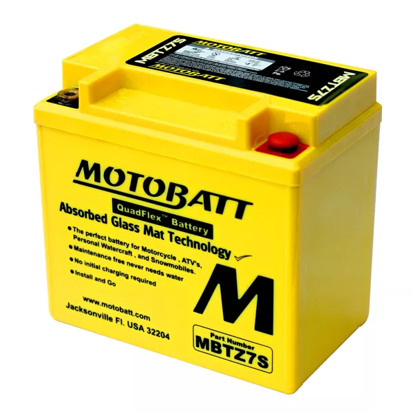 Мото аккумулятор MOTOBATT залитый и заряженный AGM 6.5Ah 100A АзЕ (MBTZ7S)