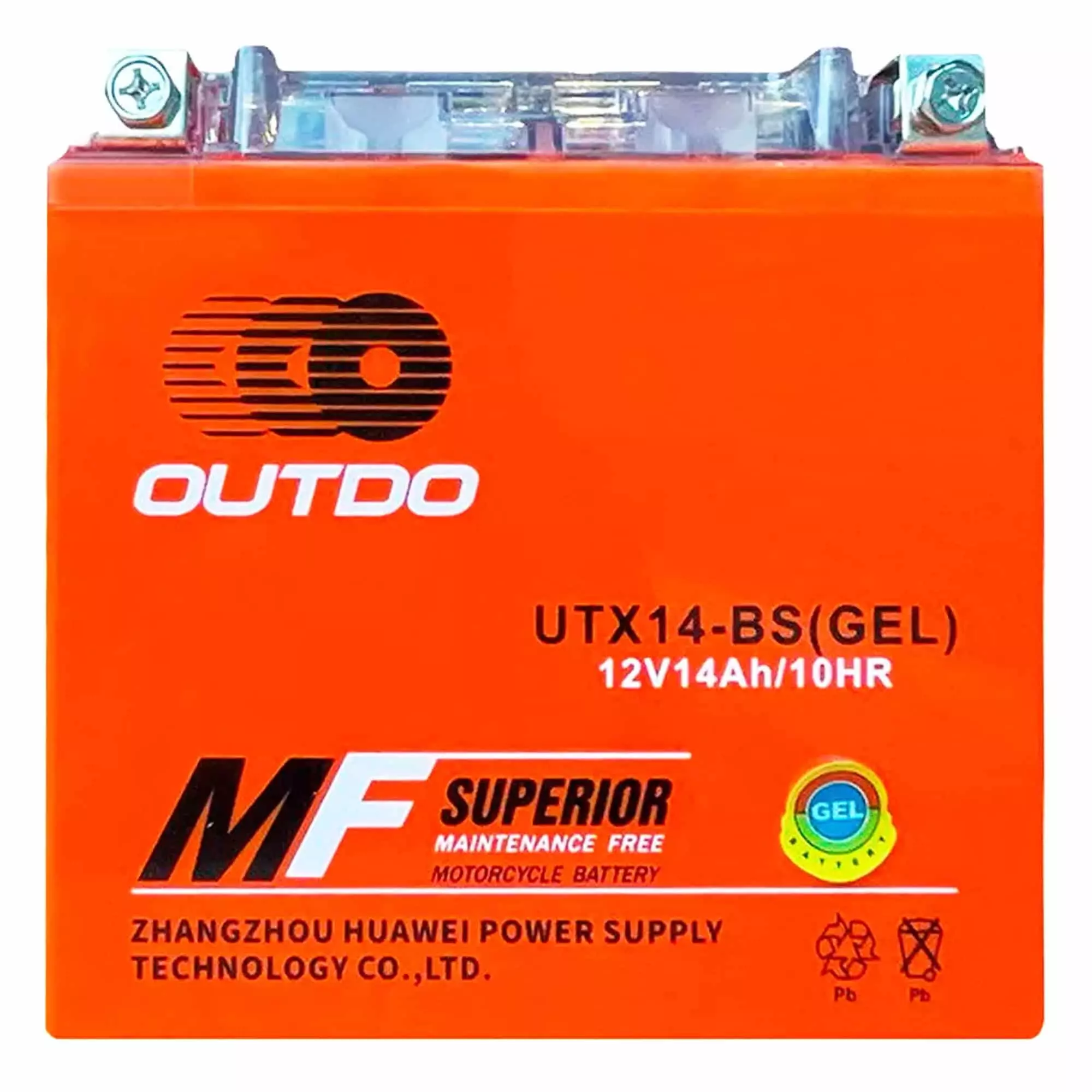 Мото аккумулятор OUTDO MOTO AGM 6CT-12Ah с электролитом (UTX14-BS)