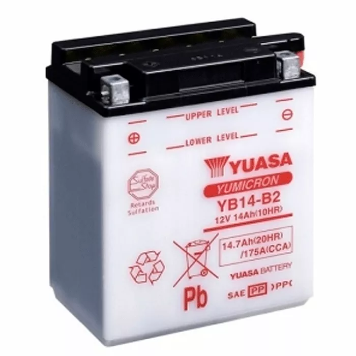 Мото аккумулятор YUASA 6СТ-14.7Аh 175А Аз (YB14-B2)