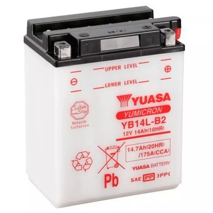 Мото аккумулятор YUASA 6СТ-14.7Аh 175А АзЕ (YB14L-B2)