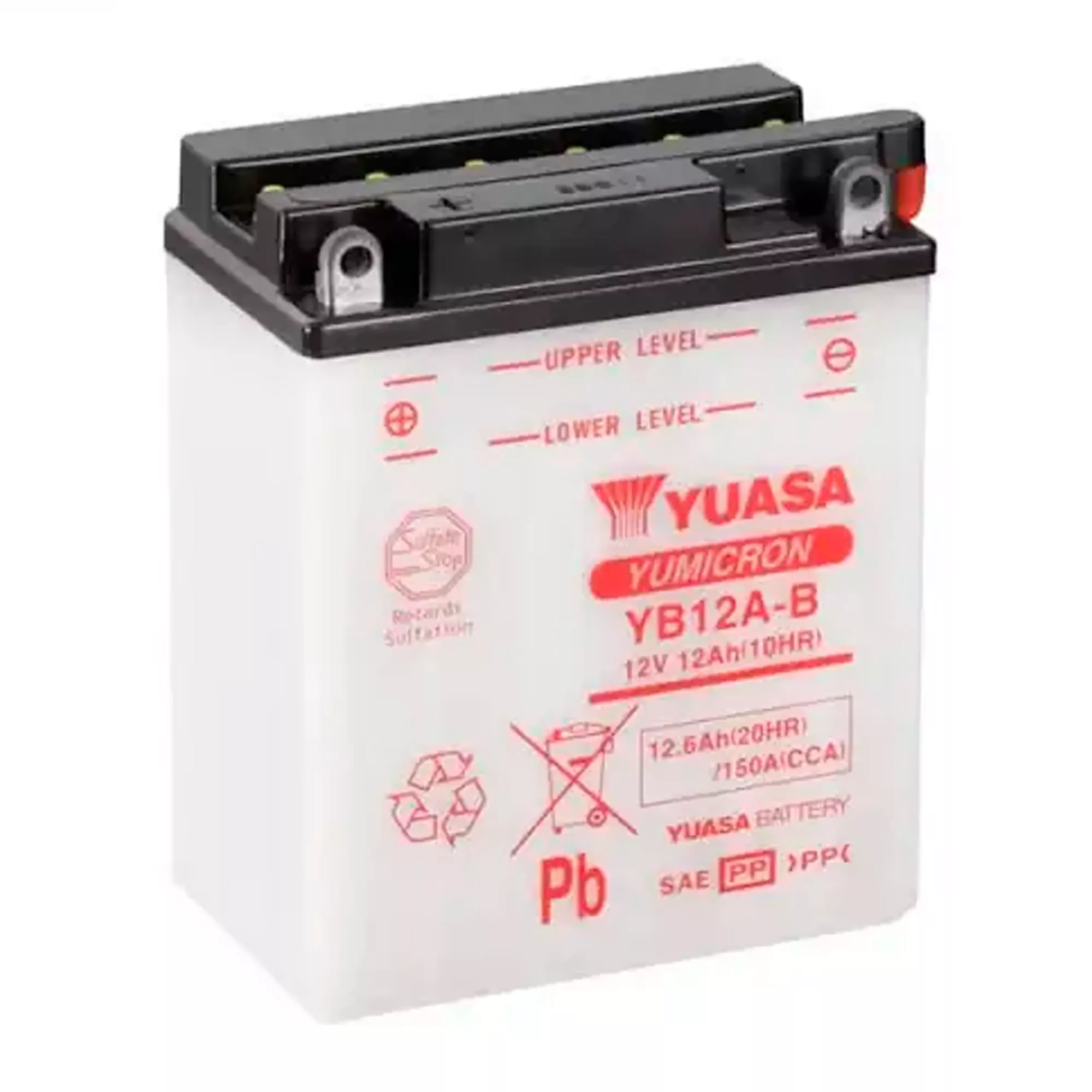 Мото аккумулятор YUASA кислотный YUASA 12Ah 150A Аз (YB12A-B)