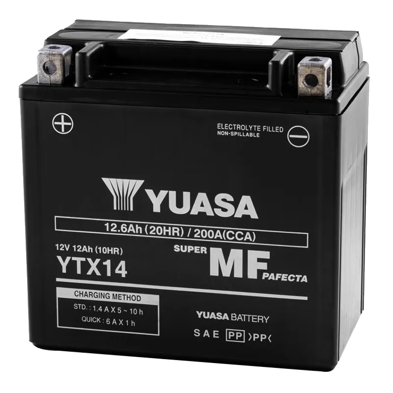 Мото аккумулятор YUASA SUPER MF PAFECTA 6СТ-12Ah Аз (YTX14-BS) Мото аккумулятор YUASA SUPER MF PAFECTA 6СТ-12Ah Аз (YTX14-BS)