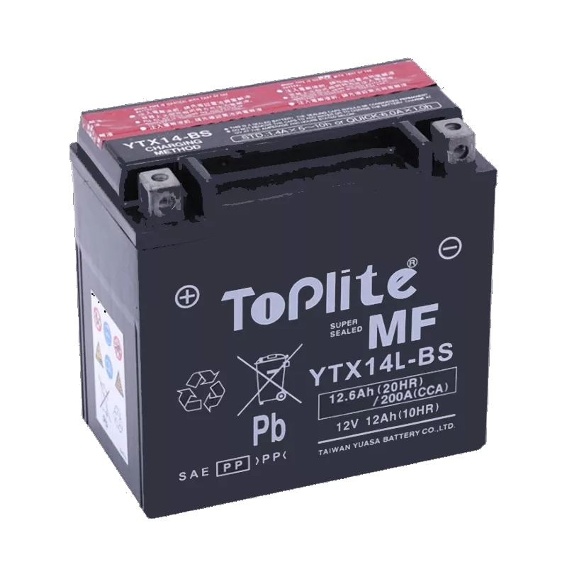 Мото акумулятор TOPLITE 12Ah АЗЕ 200A (YTX14L-BS)