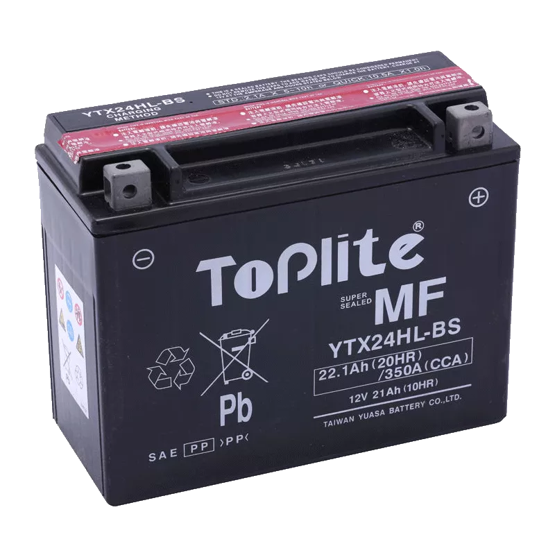 Мото аккумулятор TOPLITE 22.1Ah АзЕ 350A (YTX24HL-BS)