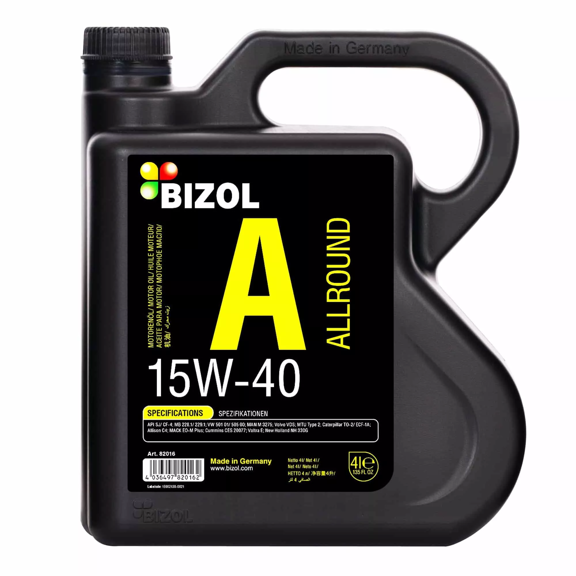 Моторное масло BIZOL Allround 15W-40 4л (B82016)