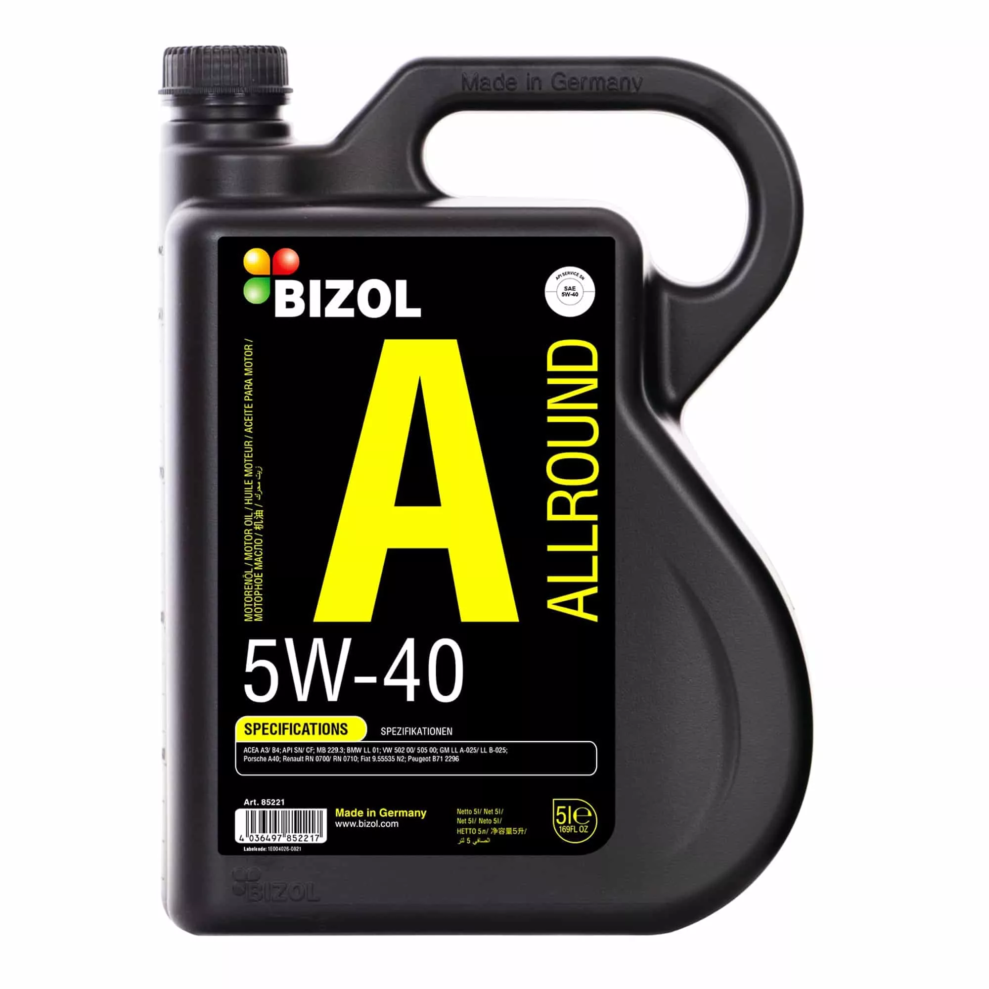 Моторное масло BIZOL Allround 5W-40 5л (B85221)