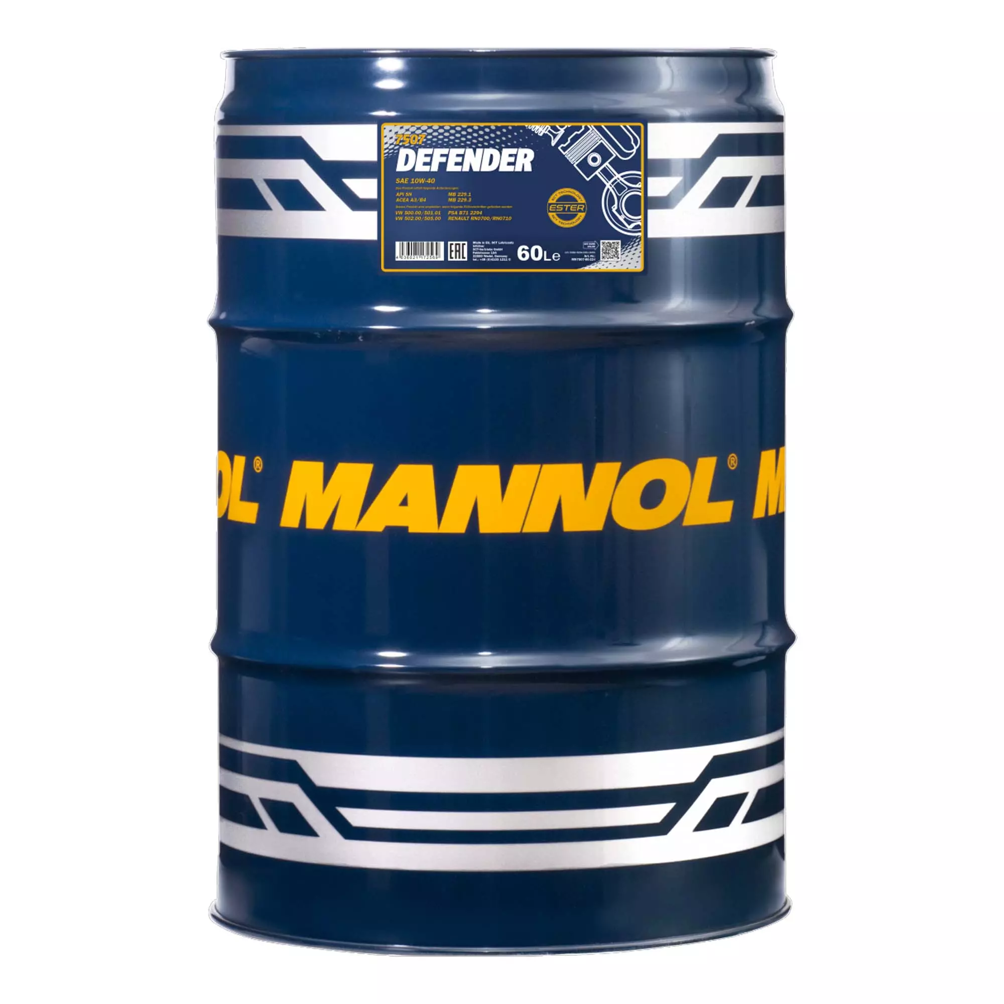 Моторное масло MANNOL DEFENDER SAE 10W-40 60л (MN7507-60) Моторное масло MANNOL DEFENDER SAE 10W-40 60л (MN7507-60)
