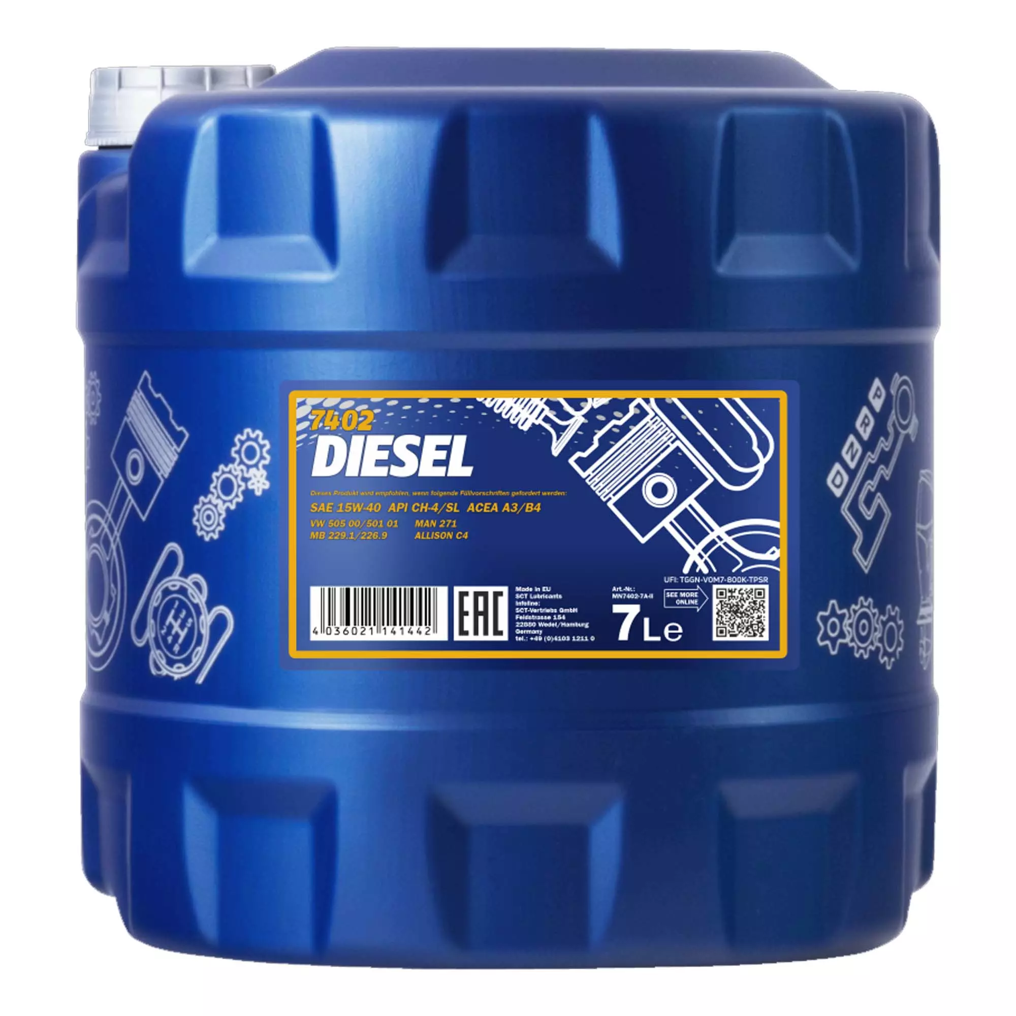 Моторное масло MANNOL DIESEL 15W-40 7л (MN7402-7)