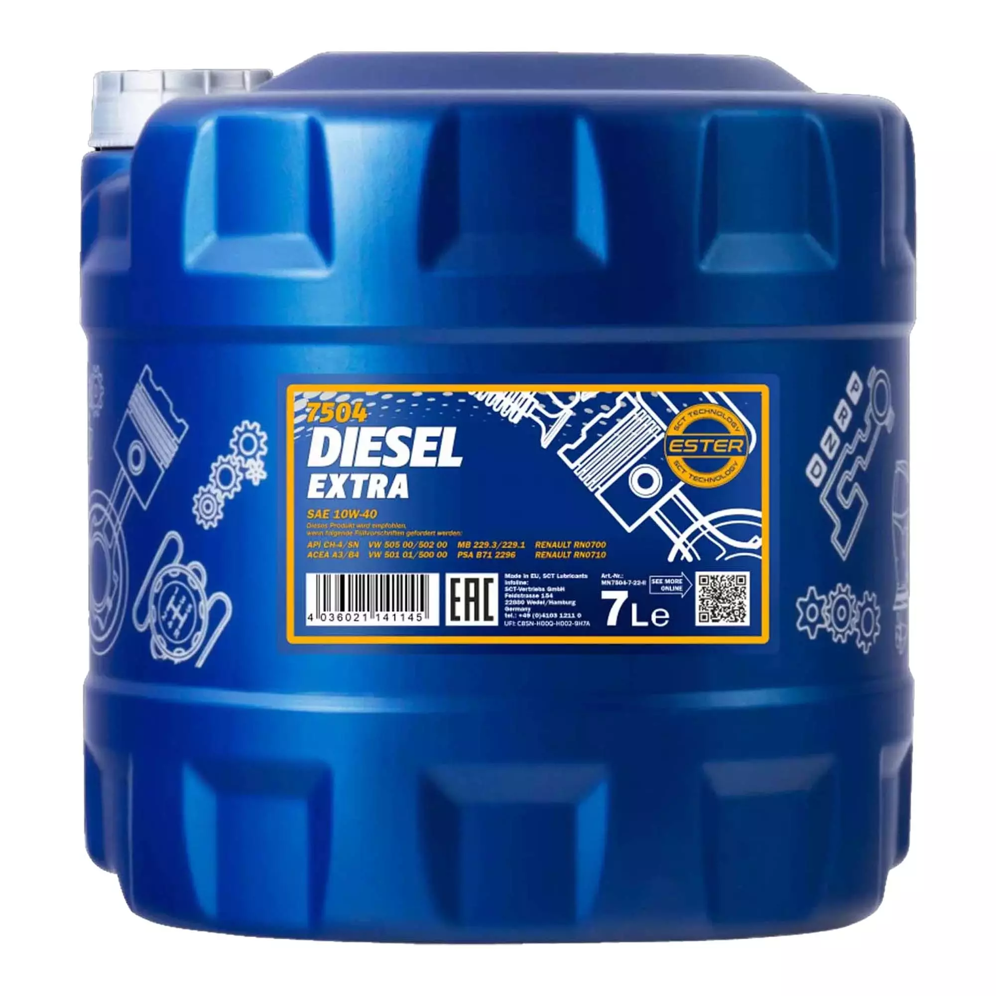Моторное масло MANNOL DIESEL EXTRA 10W-40 7л (MN7504-7) Моторное масло MANNOL DIESEL EXTRA 10W-40 7л (MN7504-7)