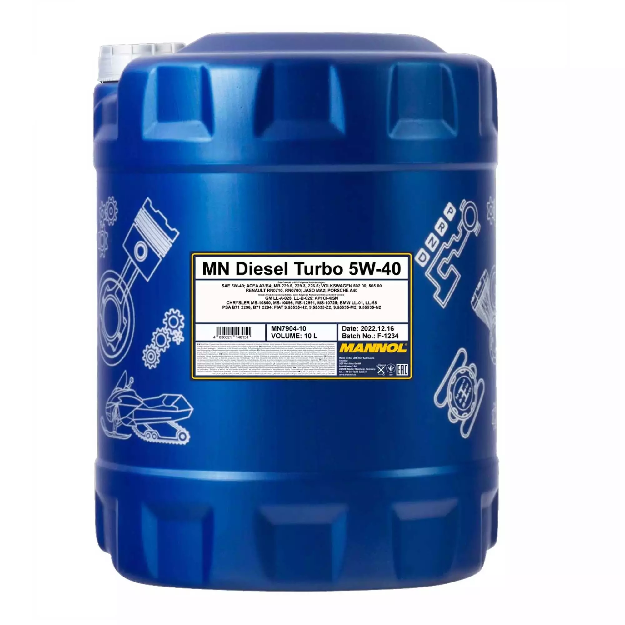 Моторное масло MANNOL DIESEL TURBO 5W-40 10л (MN7904-10) Моторное масло MANNOL DIESEL TURBO 5W-40 10л (MN7904-10)