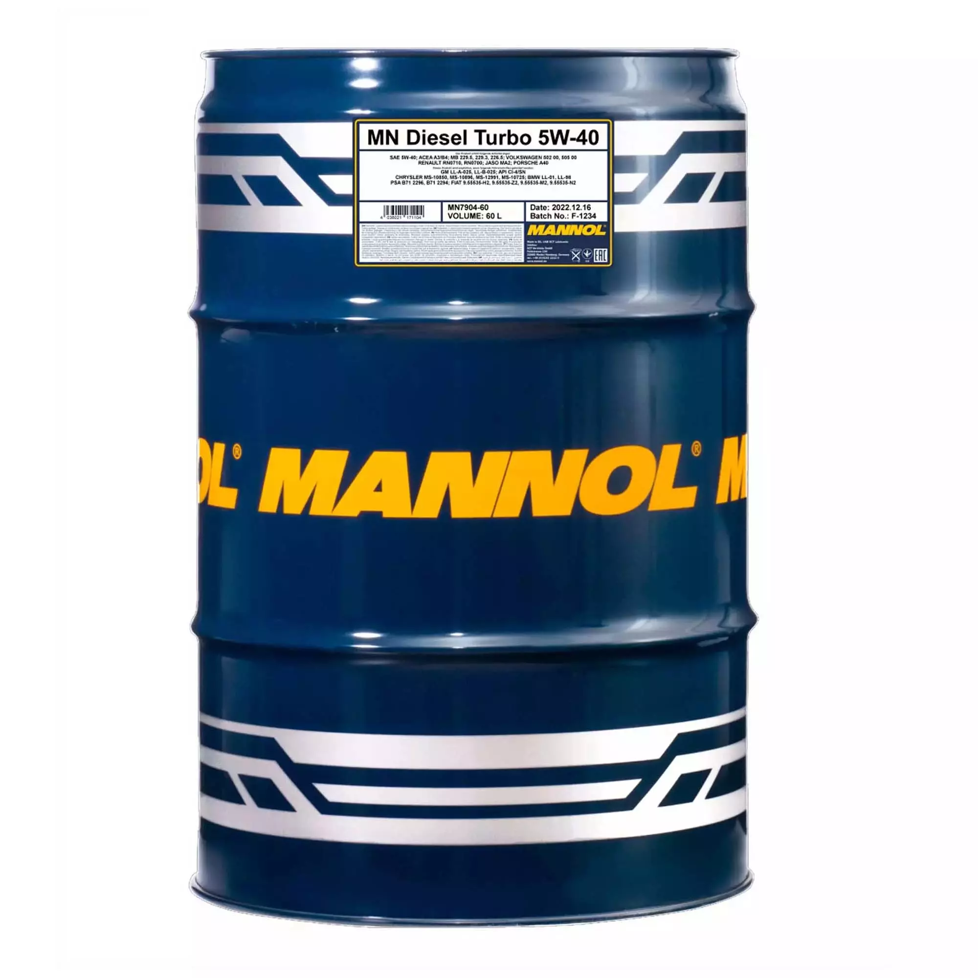 Моторное масло MANNOL DIESEL TURBO 5W-40 60л (MN7904-60) Моторное масло MANNOL DIESEL TURBO 5W-40 60л (MN7904-60)