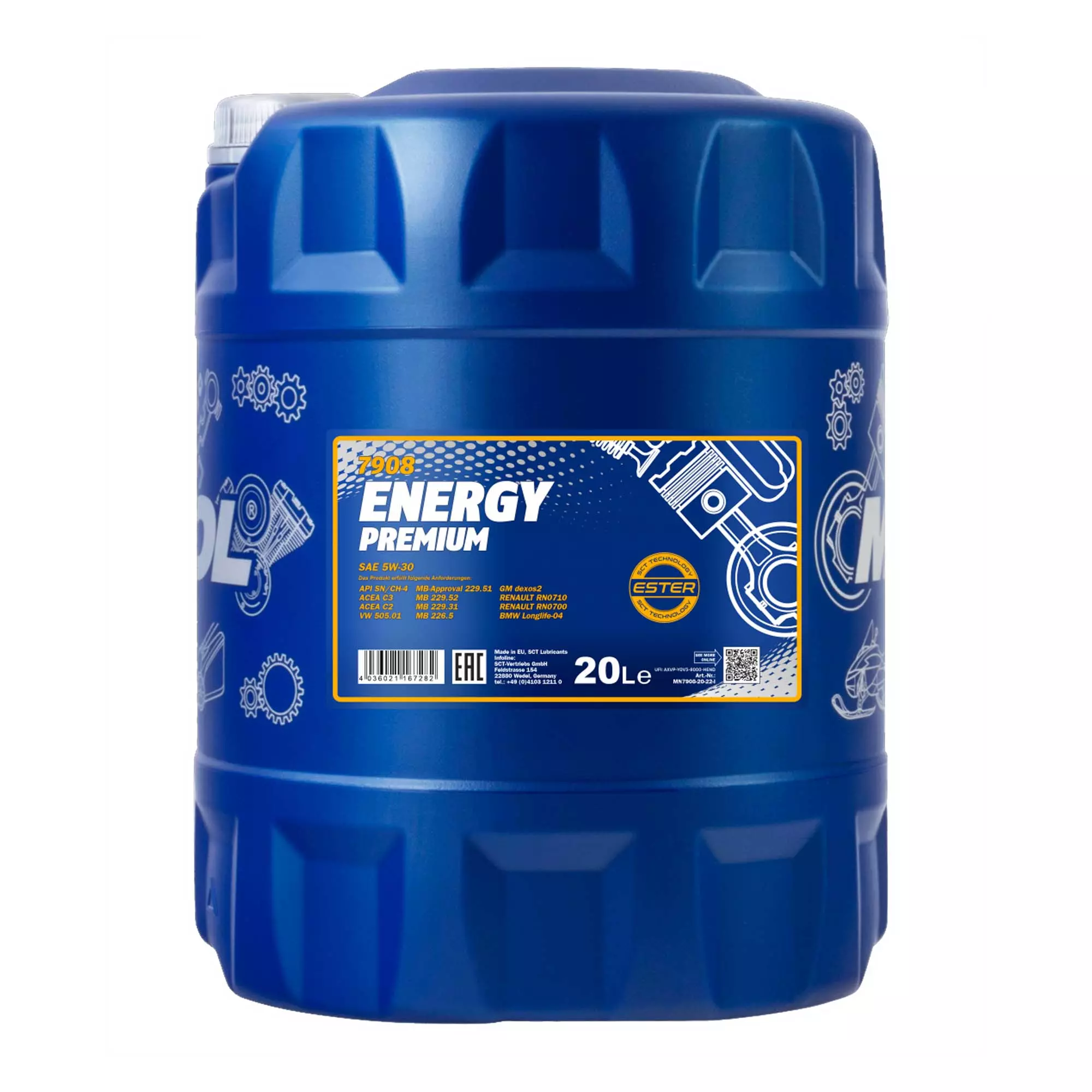 Моторна олива MANNOL Energy PREMIUM 5W-30 20л (MN7908-20) Моторна олива MANNOL Energy PREMIUM 5W-30 20л (MN7908-20)