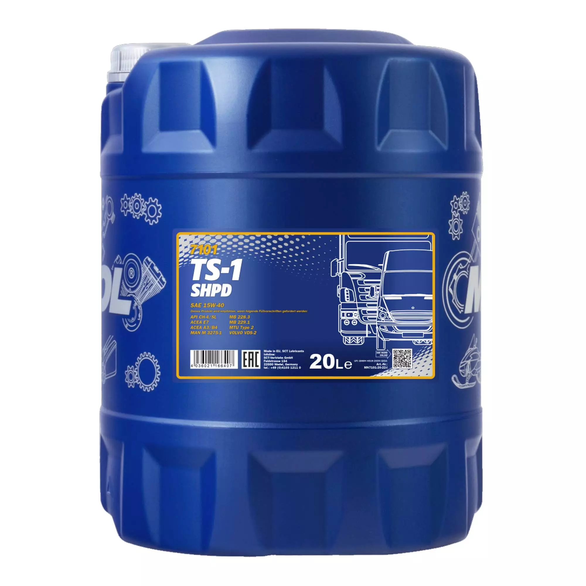 Моторное масло MANNOL TS-1 SHPD 15W-40 20л (MN7101-20) Моторное масло MANNOL TS-1 SHPD 15W-40 20л (MN7101-20)