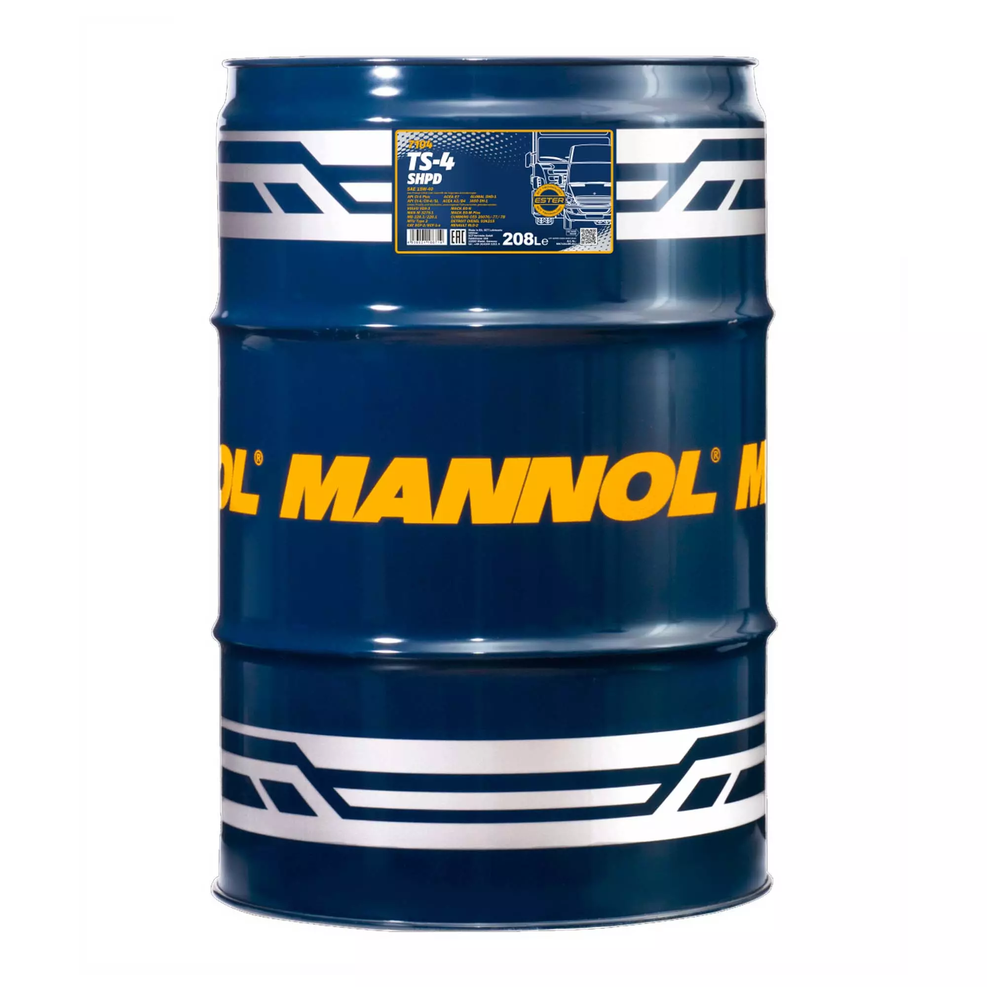 Моторное масло MANNOL TS-4 EXTRA SHPD 15W-40 208л (MN7104-DR) Моторное масло MANNOL TS-4 EXTRA SHPD 15W-40 208л (MN7104-DR)