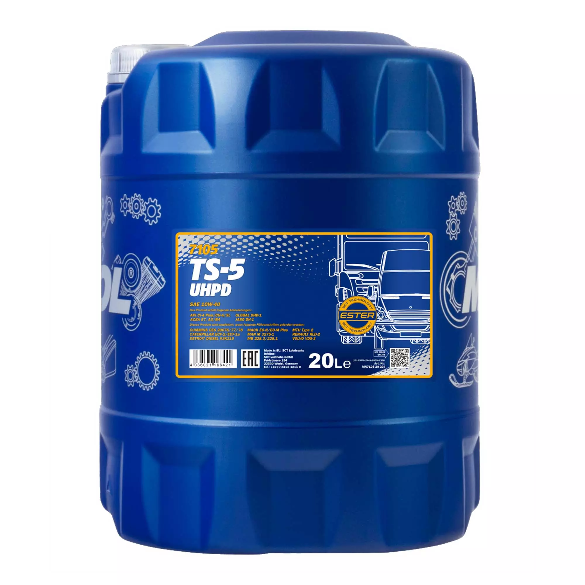 Моторное масло MANNOL TS-5 UHPD 10W-40 20л (MN7105-20)