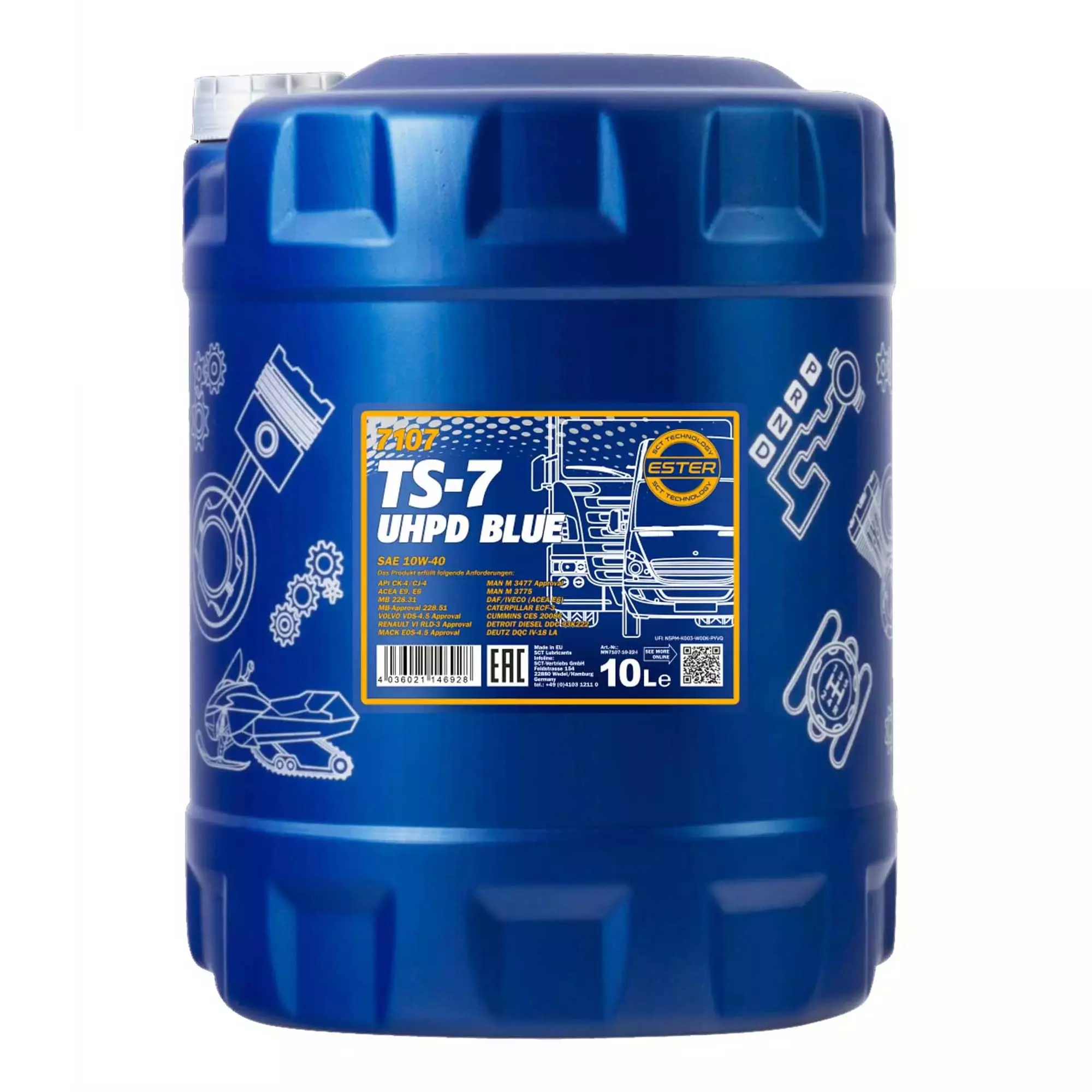 Моторное масло MANNOL TS-7 BLUE UHPD 10W-40 10л