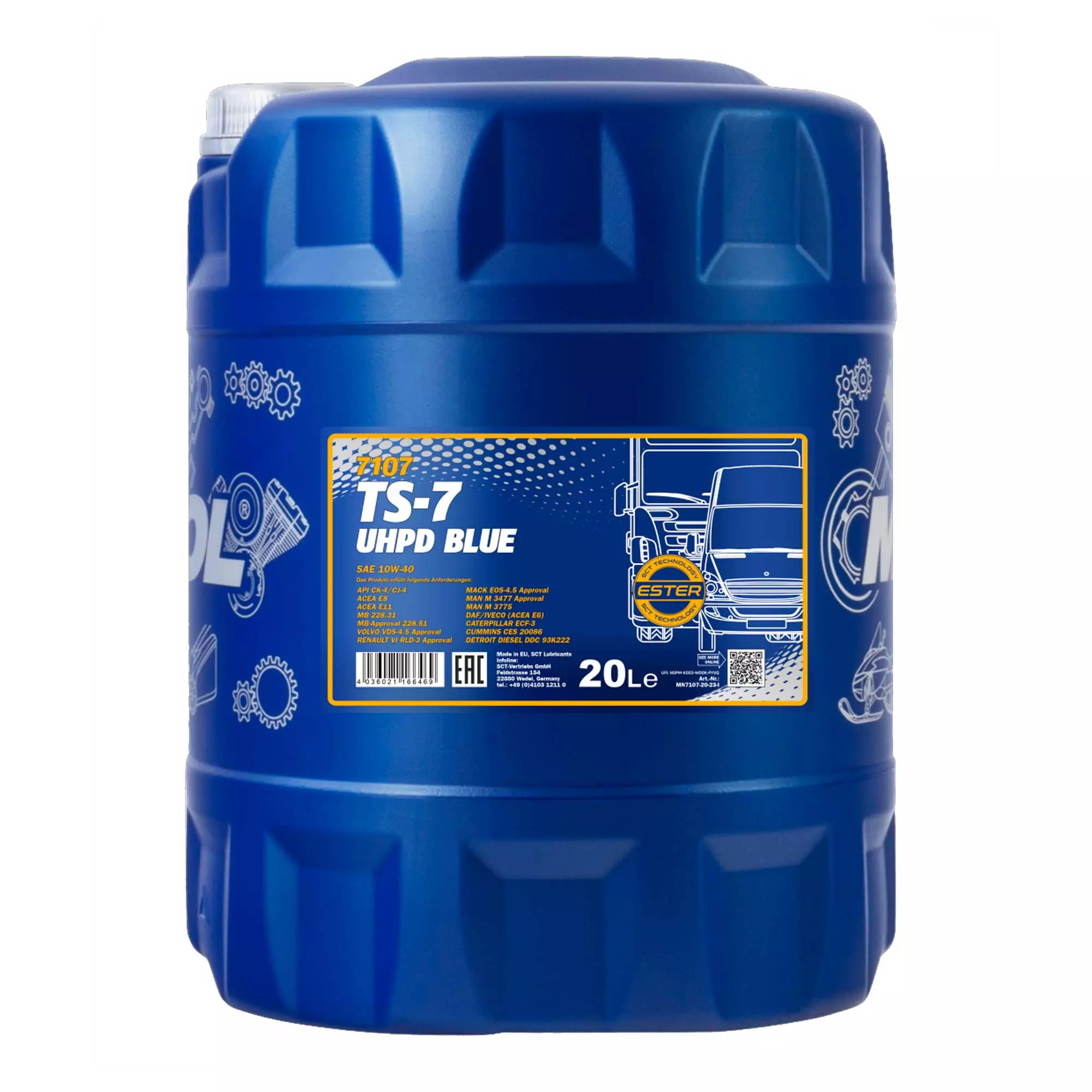Моторное масло MANNOL TS-7 BLUE UHPD 10W-40 20л