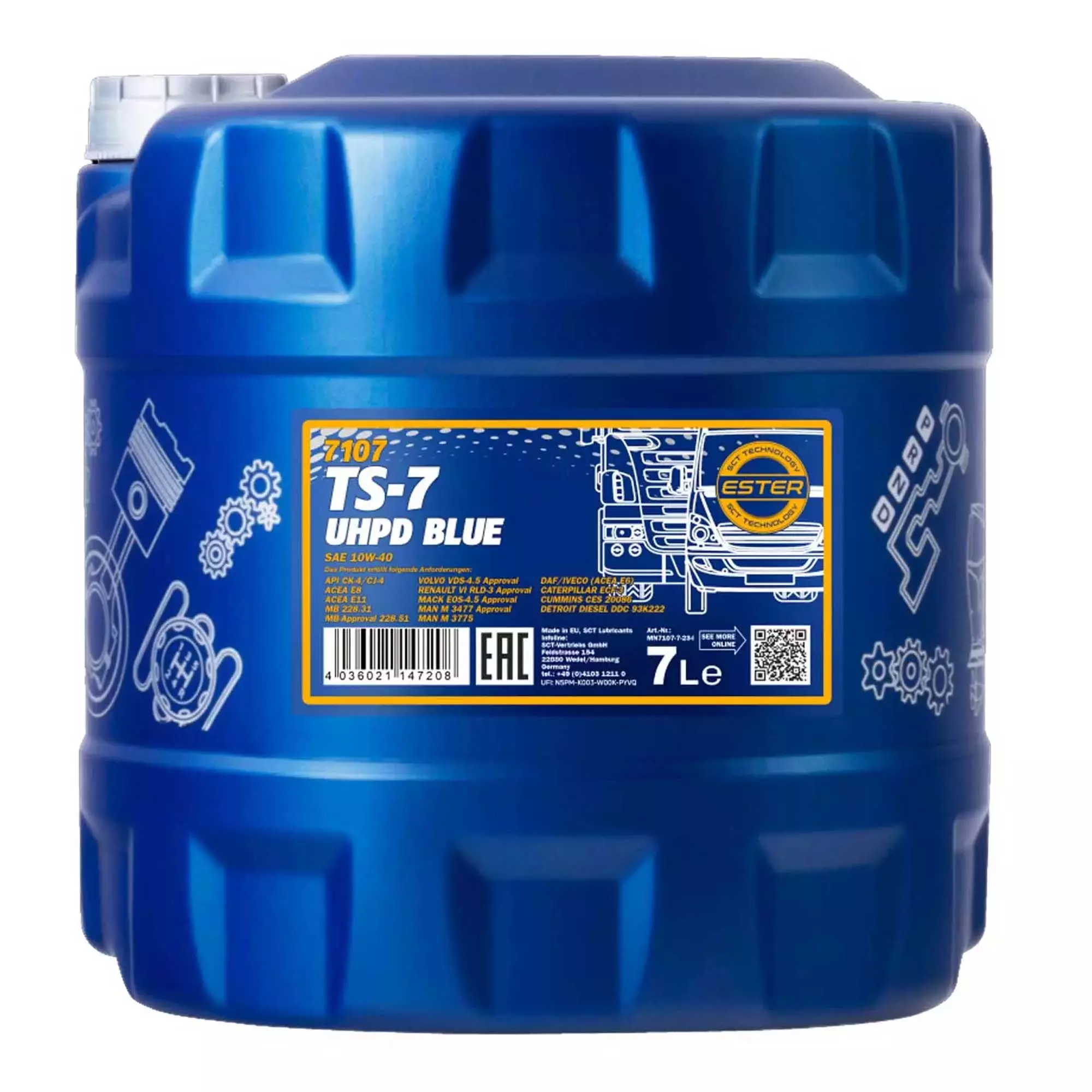 Моторное масло MANNOL TS-7 BLUE UHPD 10W-40 7л (MN7107-7) Моторное масло MANNOL TS-7 BLUE UHPD 10W-40 7л (MN7107-7)