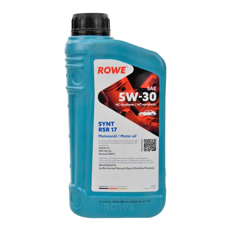Моторное масло ROWE Hightec Synt RSR 17 SAE 5W-30 1л (20370001099)