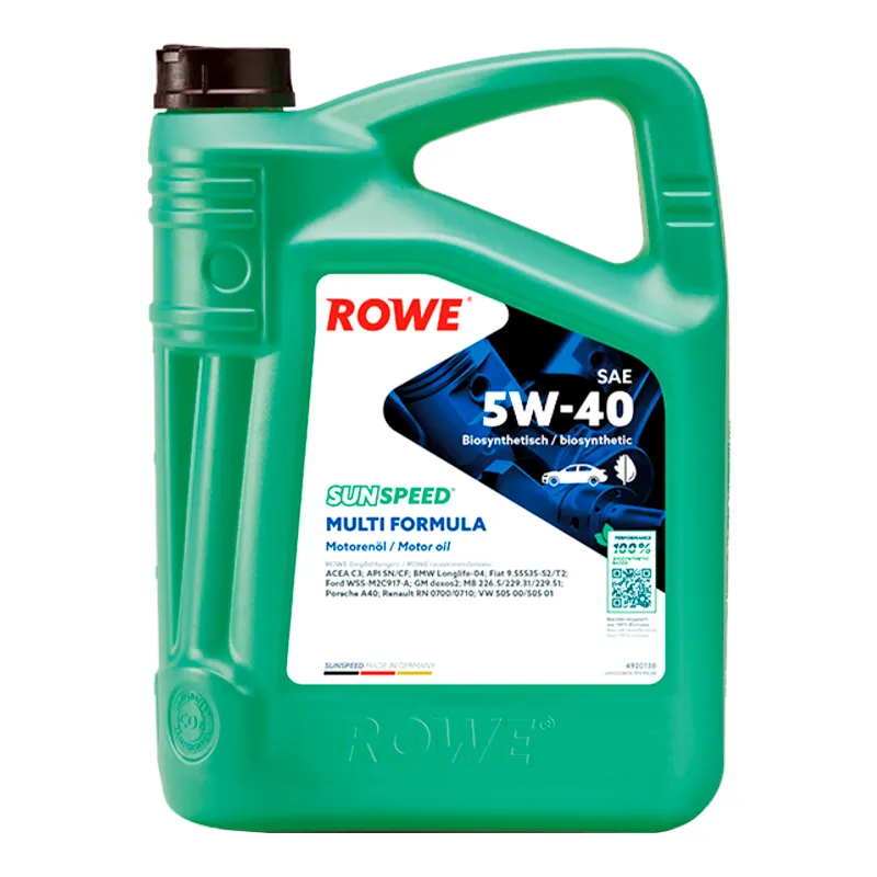 Моторное масло ROWE SunSpeed Multi Formula SAE 5W-40 5л (4920138005099)