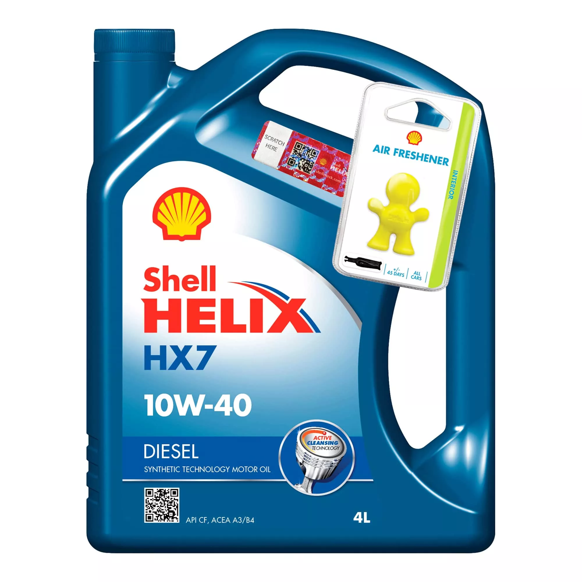 Моторное масло Shell Helix Diesel HX7 10W-40 4л + освежитель Little Joe