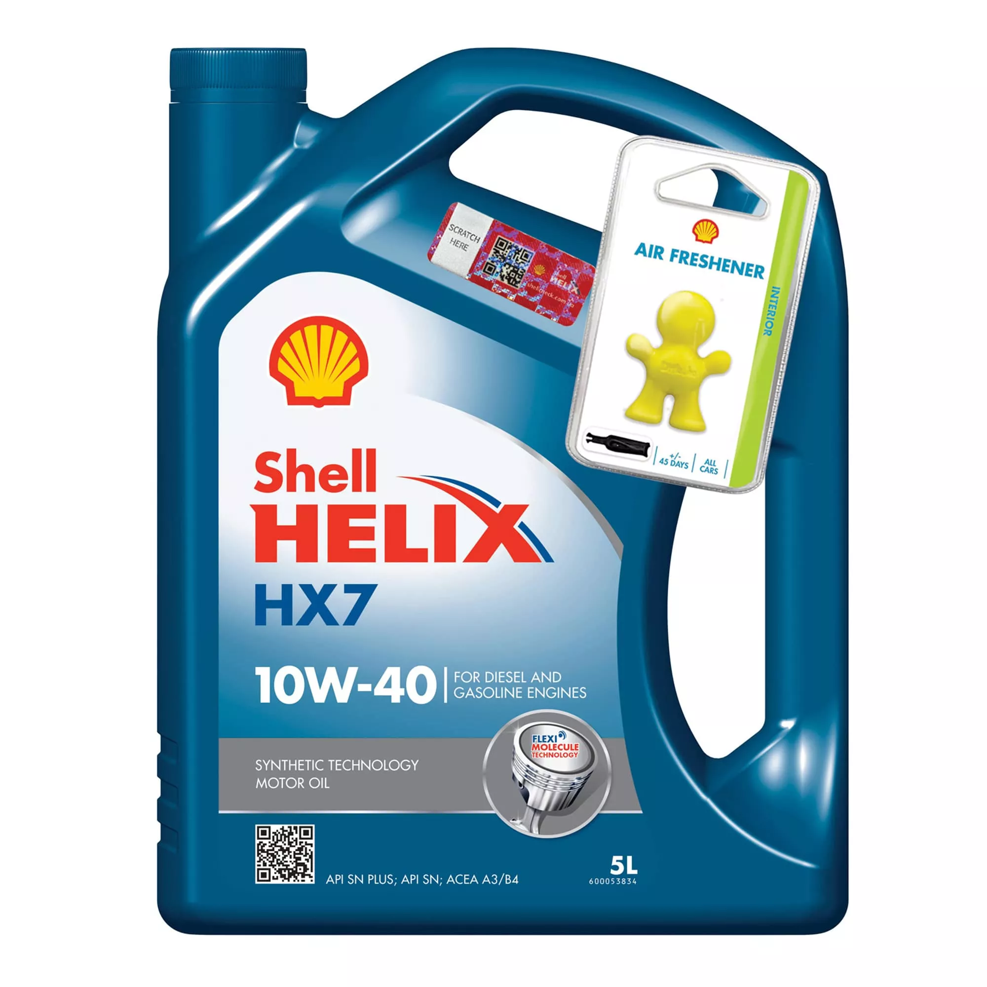 Моторное масло Shell Helix HX7 10W-40 5л + освежитель Little Joe