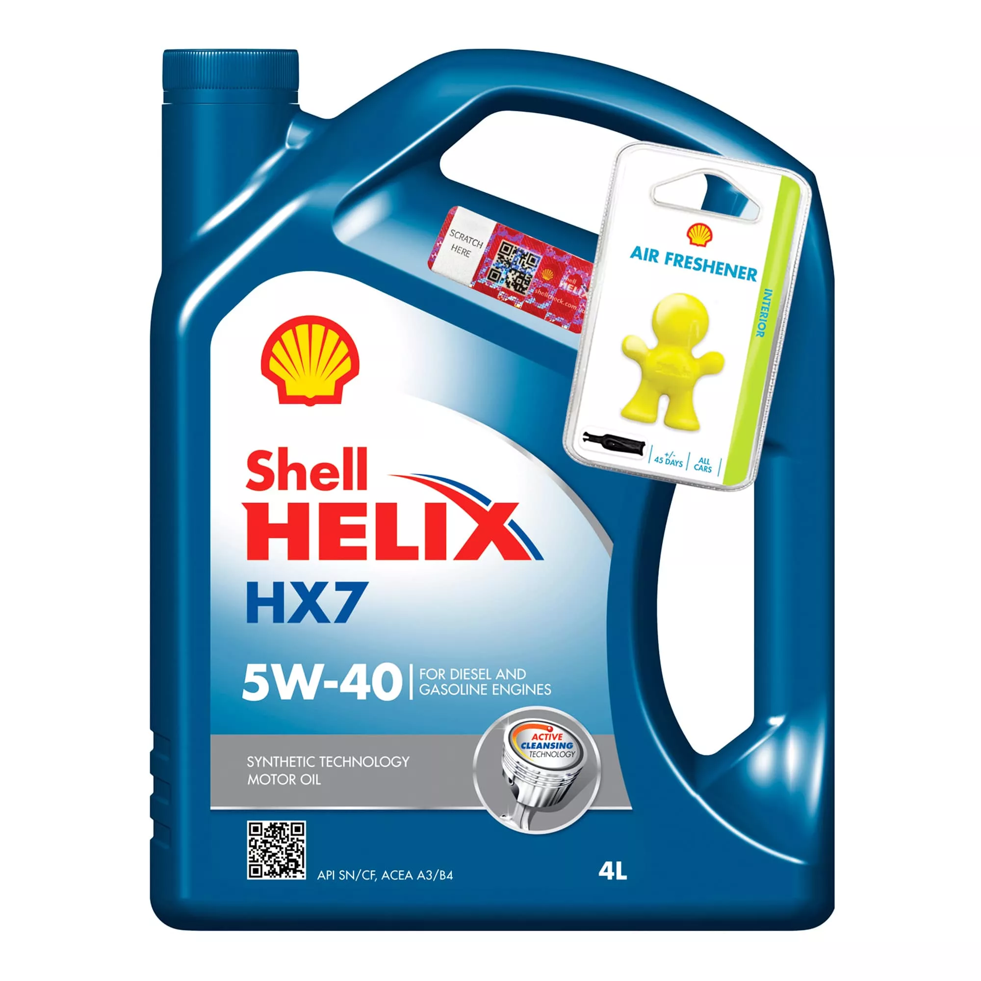 Моторное масло Shell Helix HX7 5W-40 4л + освежитель Little Joe