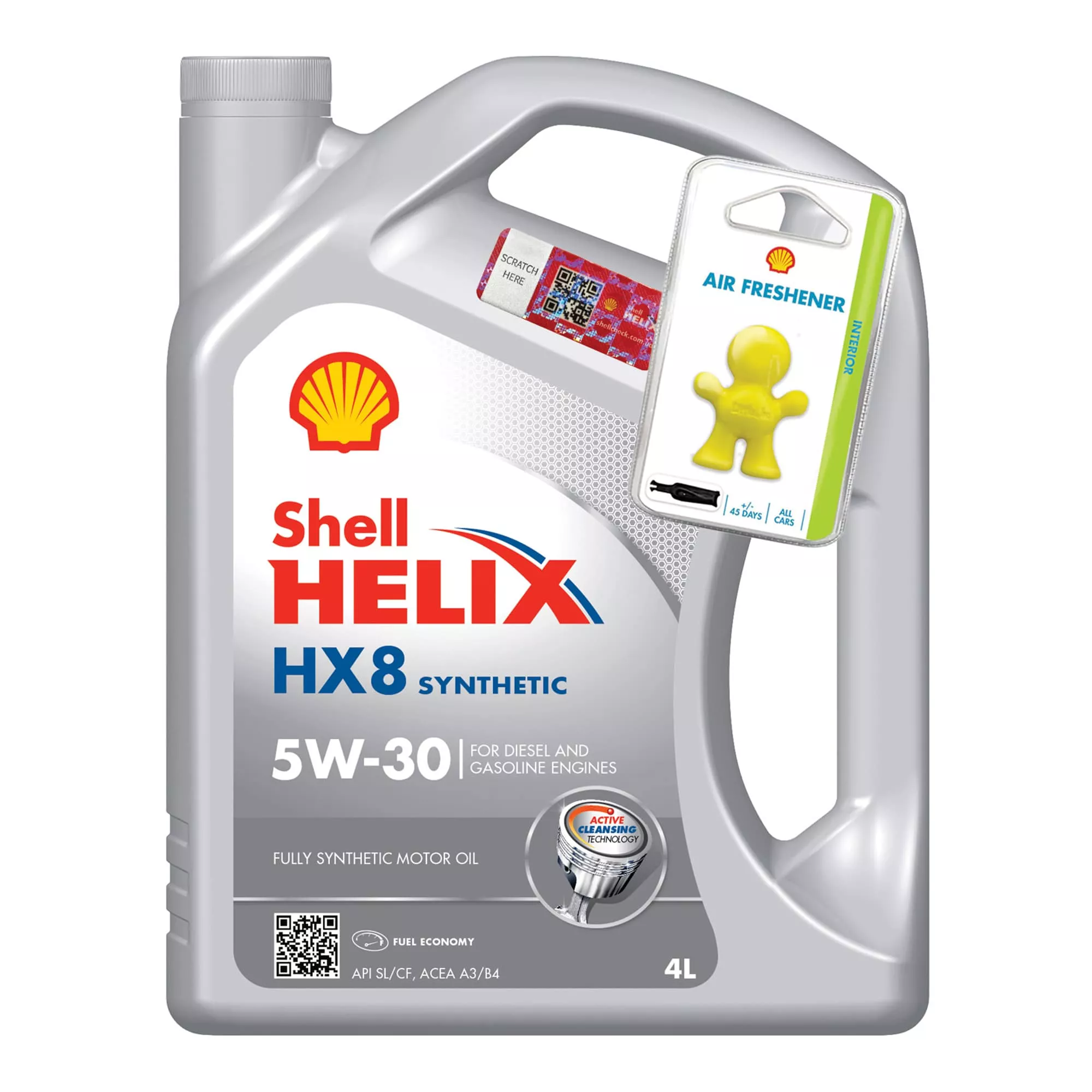Моторное масло Shell Helix HX8 5W-30 4л + освежитель Little Joe