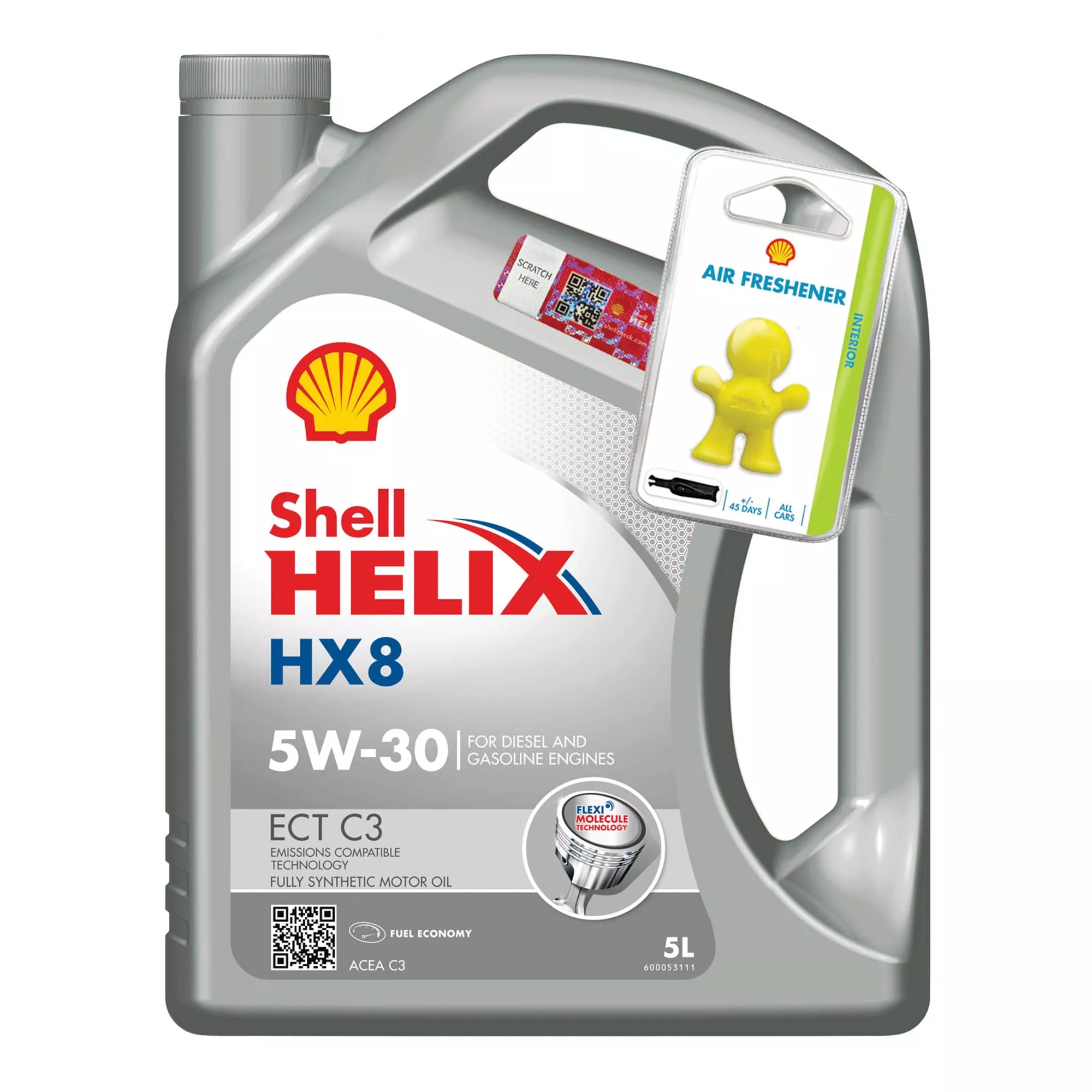 Моторное масло Shell Helix HX8 ECT C3 5W-30 5л + освежитель Little Joe