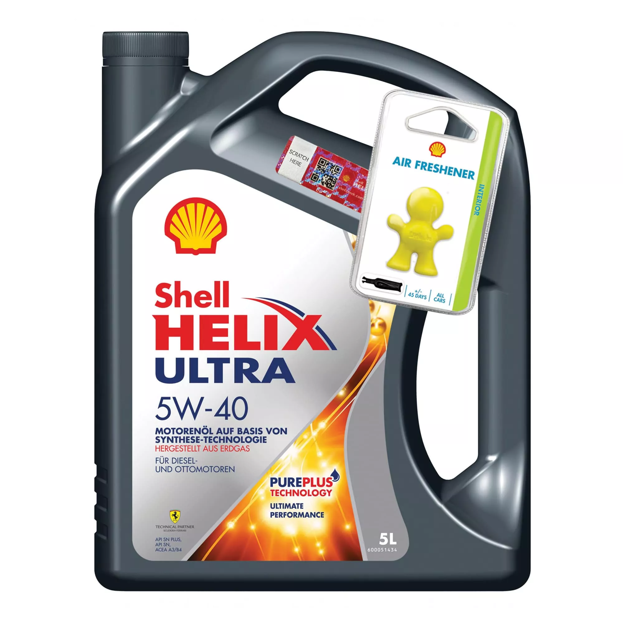 Моторна олива Shell Helix Ultra 5W-40 5л + освіжувач Little Joe