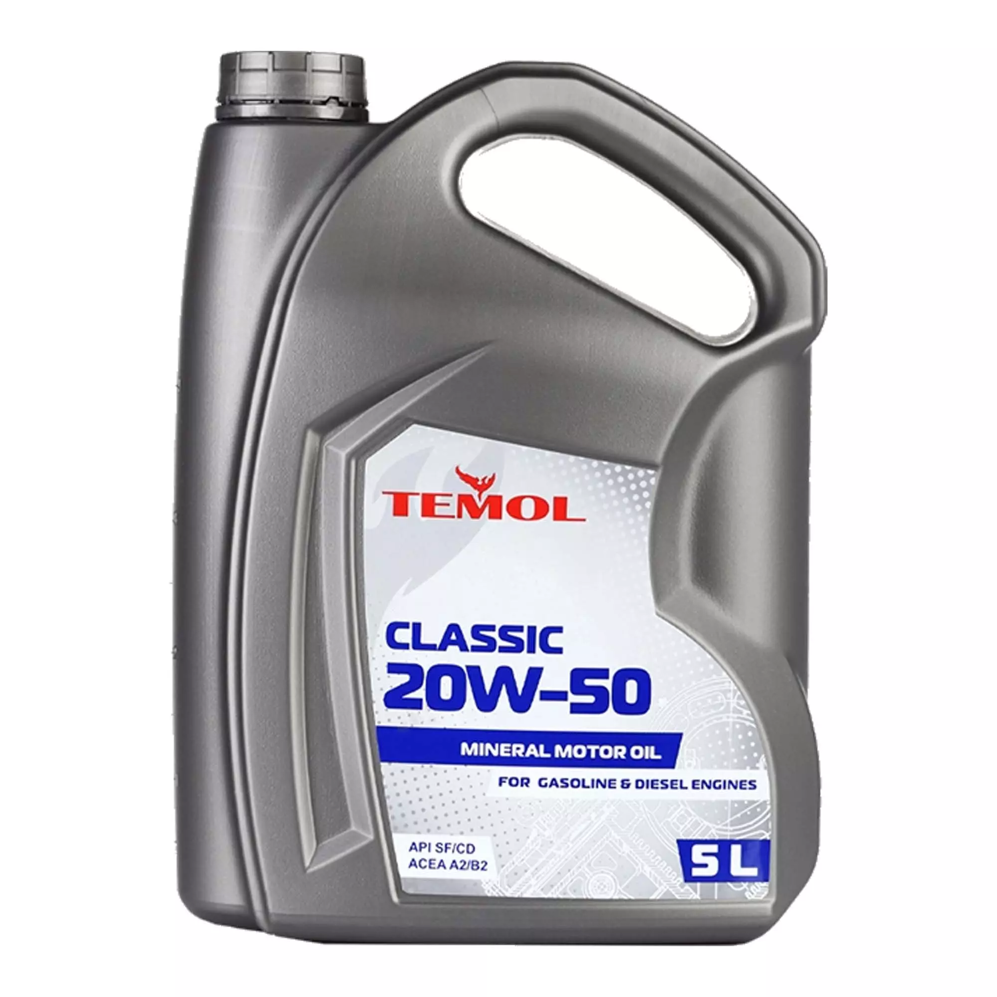 Моторное масло Temol Classic 20W-50 API SF/CC 5л Моторное масло Temol Classic 20W-50 API SF/CC 5л