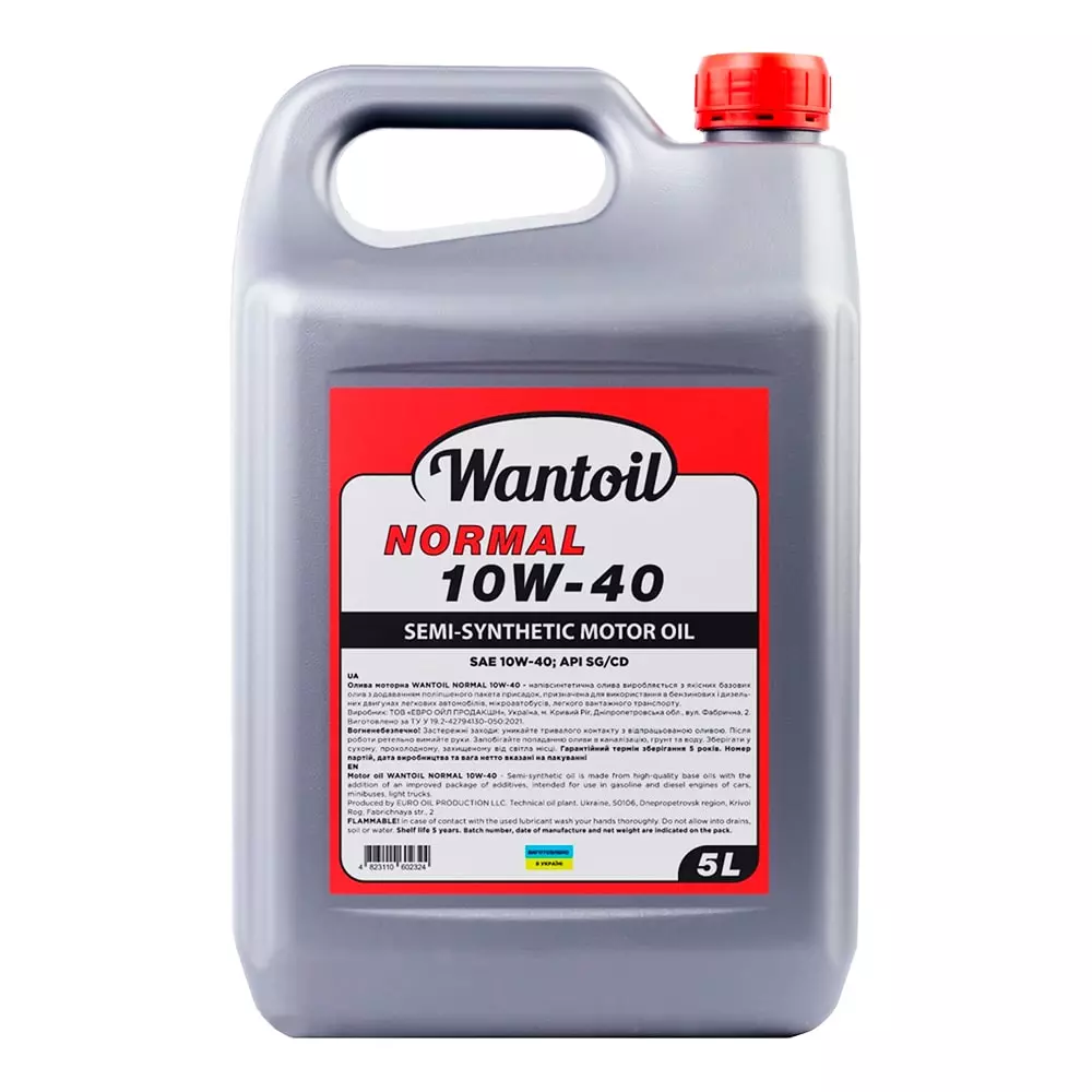 Моторна олива Wantoil NORMAL SG/CD 10W-40 5л