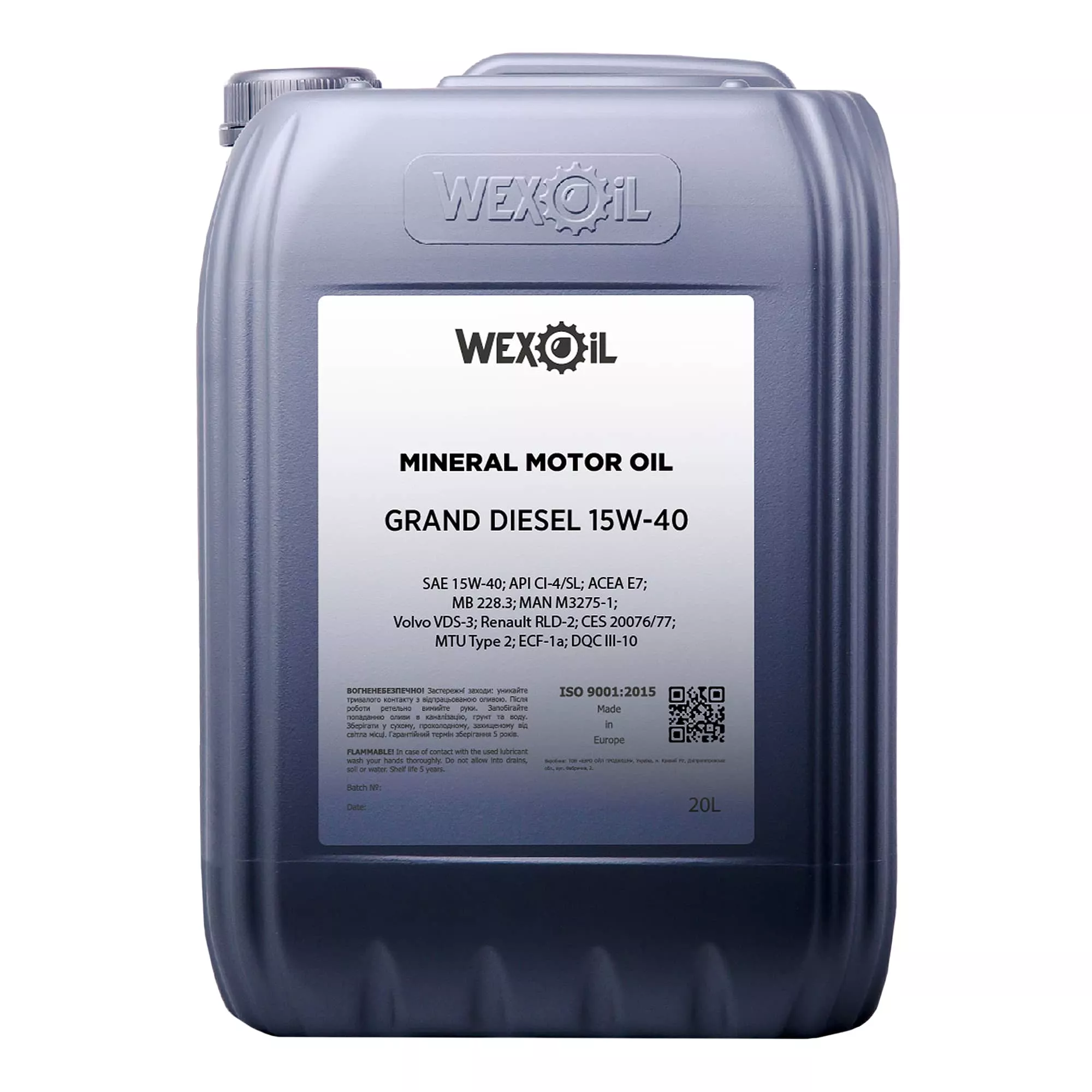 Моторное масло Wexoil Grand Diesel SAE 15W-40 20л