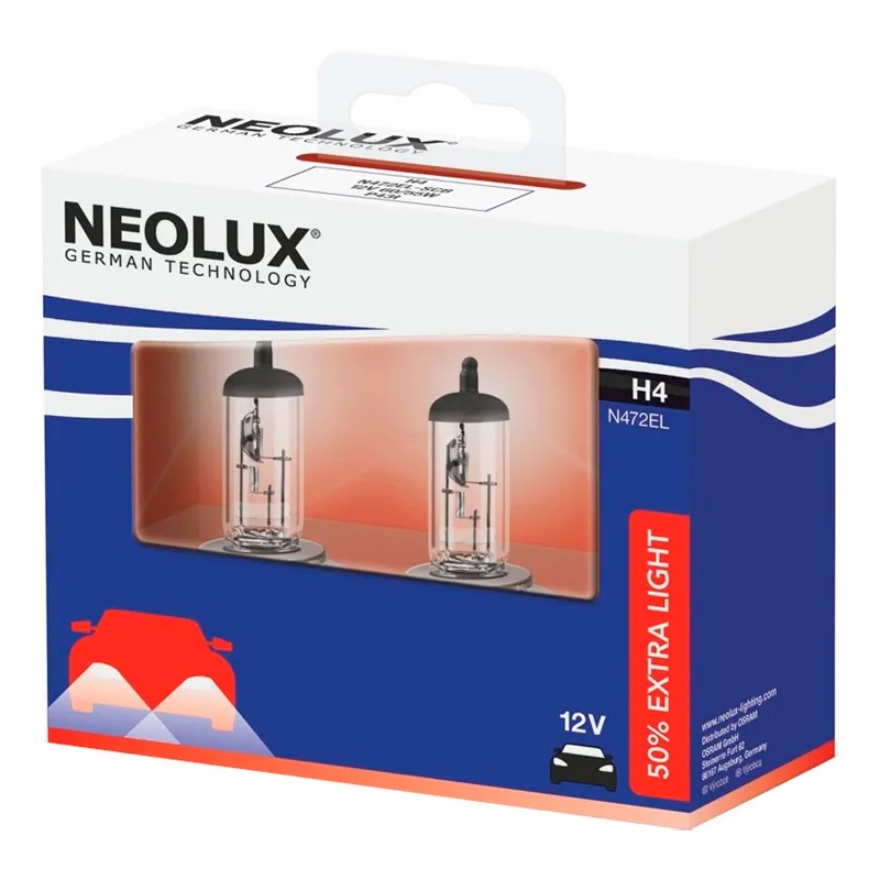 Лампа Neolux Extra Light H4 12V 60/55W 2шт N472EL-SCB