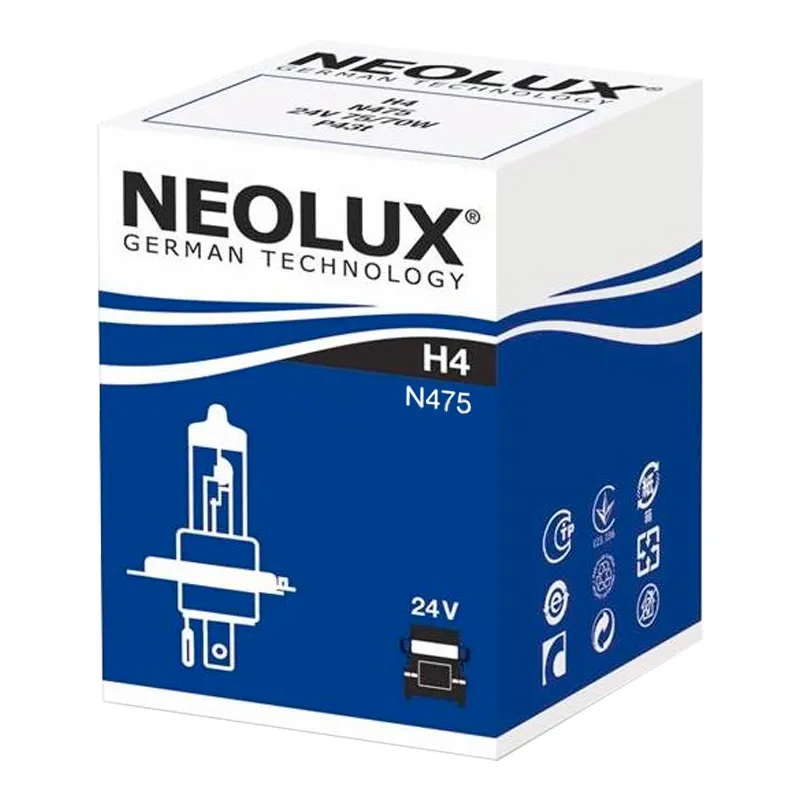 Лампа Neolux Standard H4 24V 75/70W N475