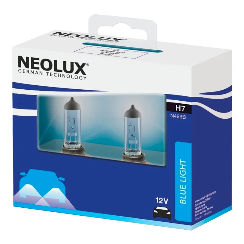 Лампа Neolux Blue Light H7 12V 55W 2шт N499B-SCB