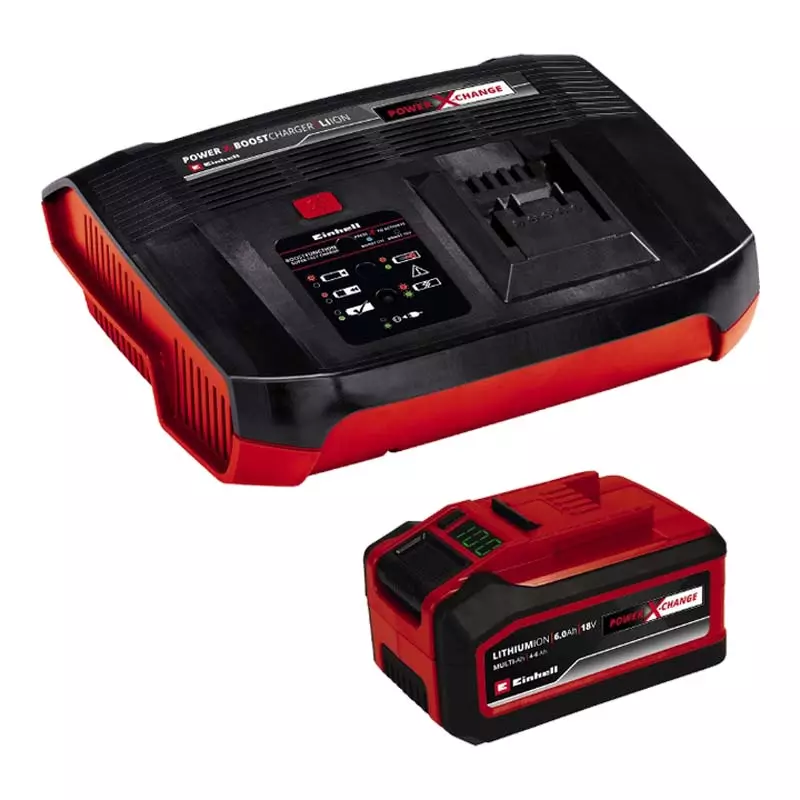 Набор аккумулятора и зарядного устройства Einhell Boostcharger PXC 1х18В 4-6А-ч 6A 1х18В1х4-6А-ч ЗП 6А 1.88кг (4512143) Набор аккумулятора и зарядного устройства Einhell Boostcharger PXC 1х18В 4-6А-ч 6A 1х18В1х4-6А-ч ЗП 6А 1.88кг (4512143)
