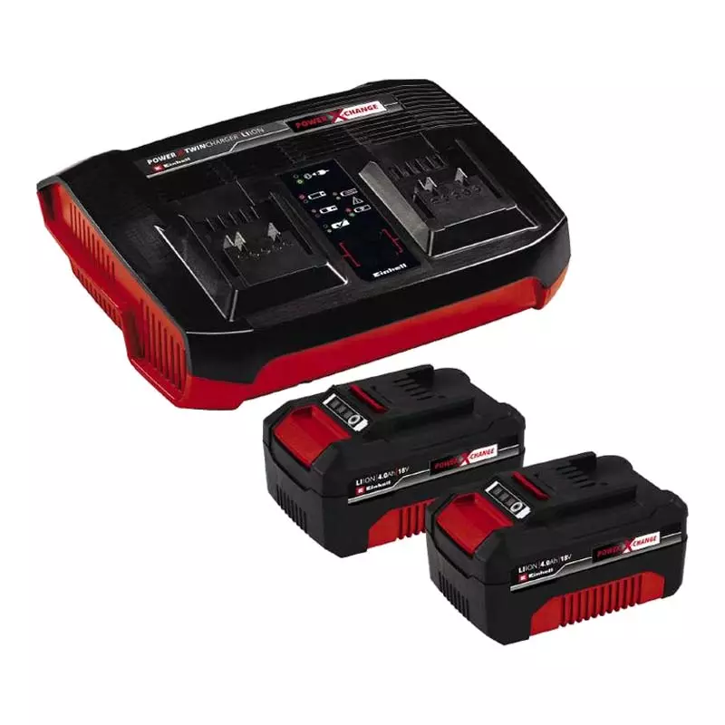 Набір акумулятора та зарядного пристрою Einhell Twincharger Kit PXC 2х18В 4.0А•год 2.2 кг (4512112)