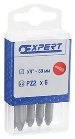Набір біт EXPERT XS E113639 1/4 50 мм 6 штук PZ3 Набір біт EXPERT XS E113639 1/4 50 мм 6 штук PZ3