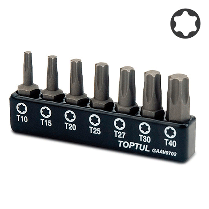Набір біт TOPTUL 1/4" (TORX T10-T40) (GAAV0702) Набір біт TOPTUL 1/4" (TORX T10-T40) (GAAV0702)