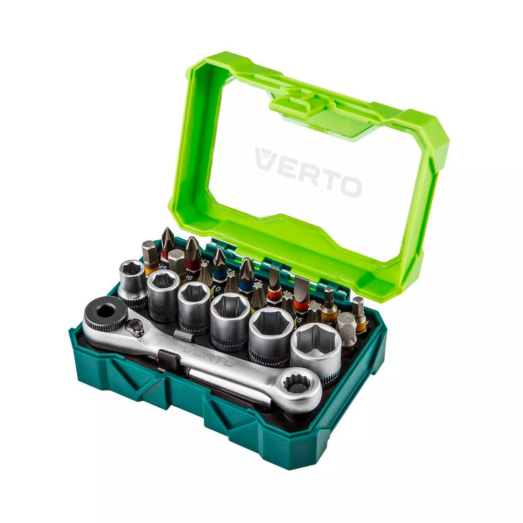 Набор бит VERTO 24 шт., 25 mm - 2 x PH, 2 x PZ, 2 x SL, 4 x HEX, 5 x T (66H624) Набор бит VERTO 24 шт., 25 mm - 2 x PH, 2 x PZ, 2 x SL, 4 x HEX, 5 x T (66H624)