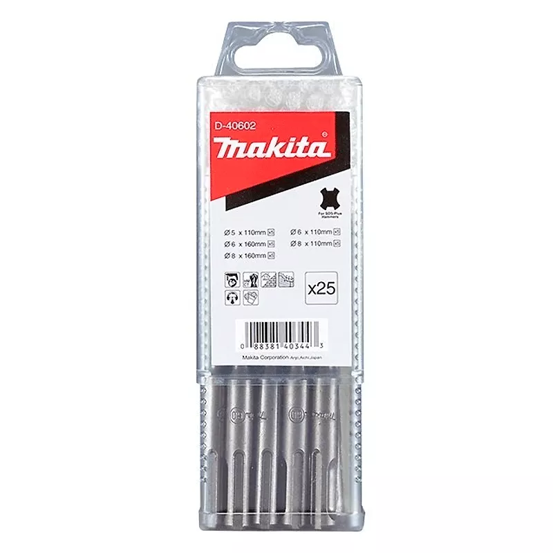 Набор буров Makita SDS-Plus, 25 шт. (D-40602) Набор буров Makita SDS-Plus, 25 шт. (D-40602)