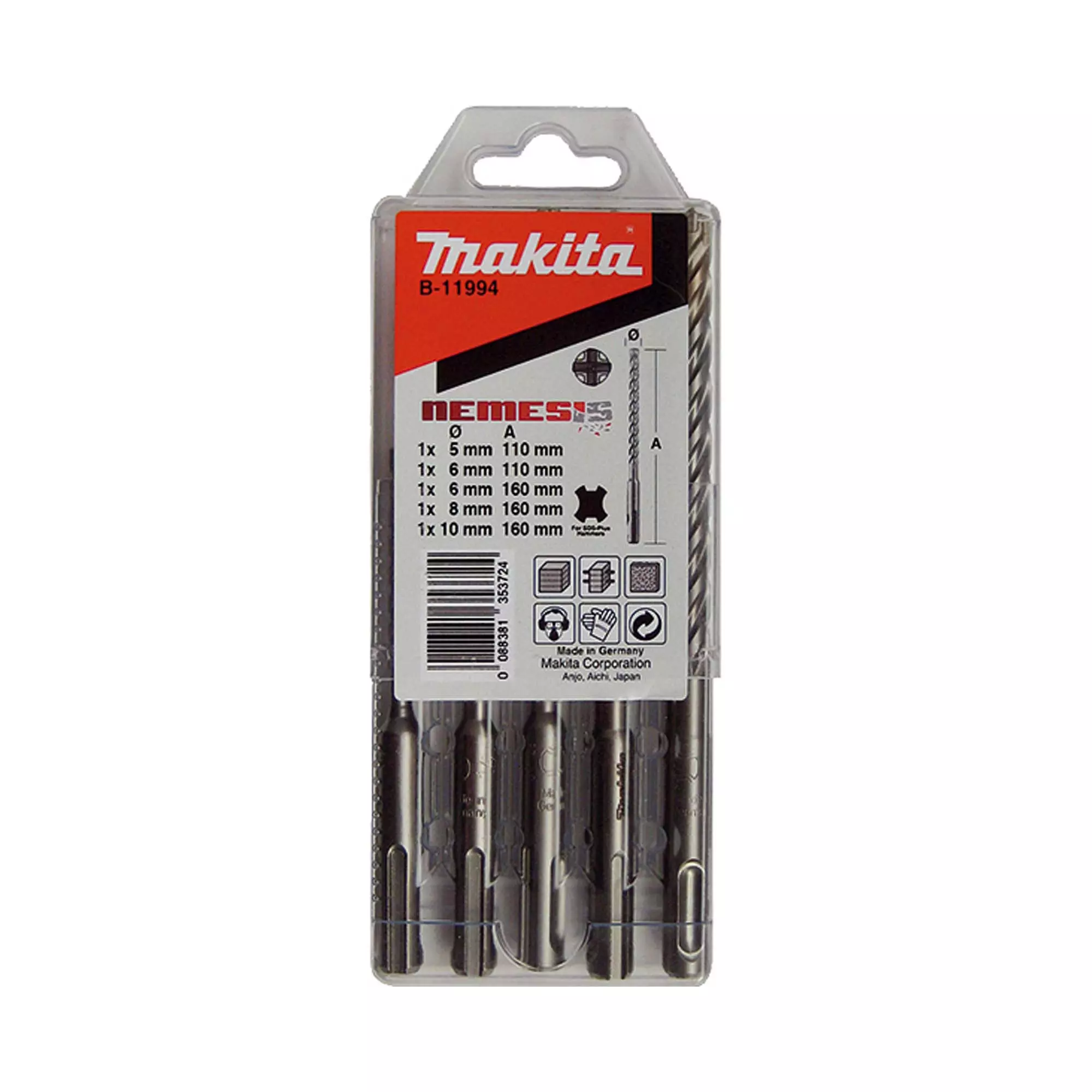 Набор буров Makita SDS-Plus Nemesisдля железобетона 5шт (B-11994) Набор буров Makita SDS-Plus Nemesisдля железобетона 5шт (B-11994)