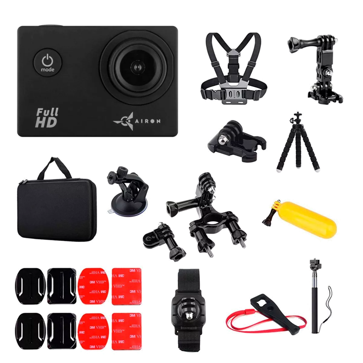 Набор для съемки 30 в 1: экшн-камера AIRON Simple Full HD с аксессуарами (69477915500061) Набор для съемки 30 в 1: экшн-камера AIRON Simple Full HD с аксессуарами (69477915500061)