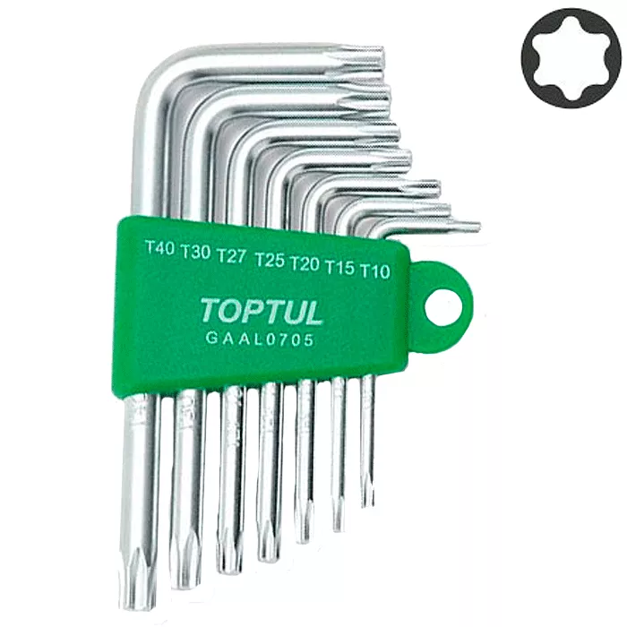 Набор Г-обр. ключей TOPTUL TORX T10-T40 7ед. (GAAL0705)