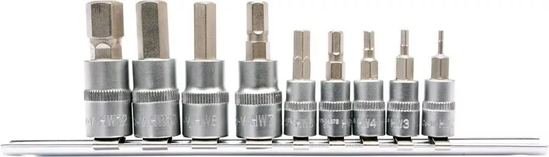 Набор головок торцевых YATO HEX М2-М12 9 шт (YT-04401) Набор головок торцевых YATO HEX М2-М12 9 шт (YT-04401)