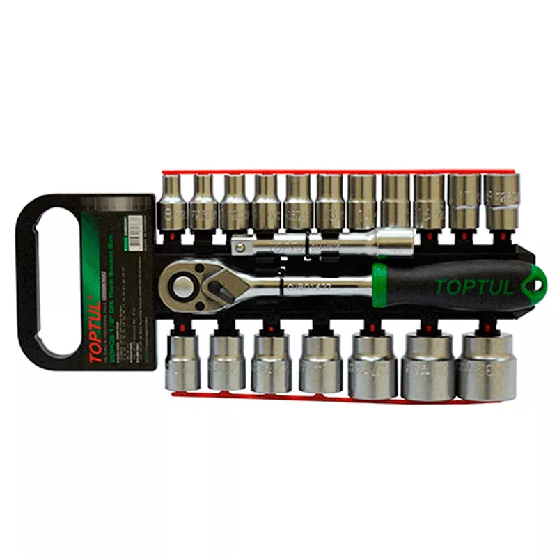 Набор инструмента TOPTUL 1/2" 20ед. 8-32мм (GABB2001) Набор инструмента TOPTUL 1/2" 20ед. 8-32мм (GABB2001)