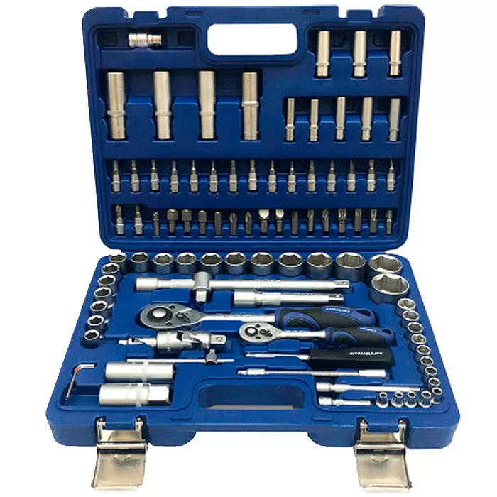 Набір інструментів 1/4 "і 1/2" STANDART 94од. (6гр.) З метал. замками (STM-0094-6) Набір інструментів 1/4 "і 1/2" STANDART 94од. (6гр.) З метал. замками (STM-0094-6)