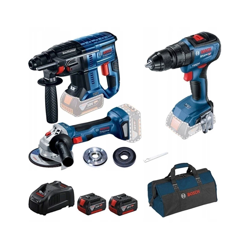 Набор инструментов Bosch Professional GBH 180-LI + GSR 18V-50 + GWS 180-LI (0.615.990.M32) Набор инструментов Bosch Professional GBH 180-LI + GSR 18V-50 + GWS 180-LI (0.615.990.M32)