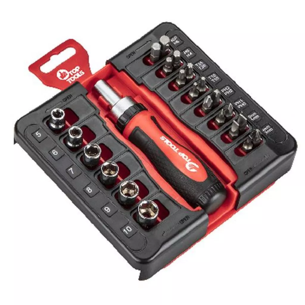 Набор инструментов TOP TOOLS 1/4" 23 предмета (39D186) Набор инструментов TOP TOOLS 1/4" 23 предмета (39D186)